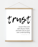 Proverbs 3:5 Inspirational Scripture Wall Art with Frame - 8x10