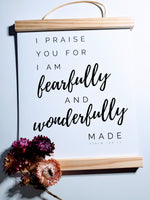 Psalm 139:14 Inspirational Scripture Wall Art with Frame - 8x10