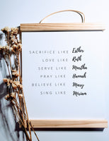 Inspirational Women of the Bible Wall Art with Frame - 8x10
