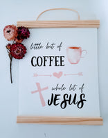 Inspirational Coffee & Jesus Wall Art with Frame - 8x10