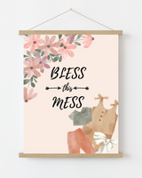 Bless this Mess: Inspirational Scripture Wall Art with Frame - 8x10