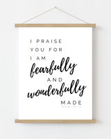 Psalm 139:14 Inspirational Scripture Wall Art with Frame - 8x10