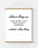 Philippians 4:8 Inspirational Scripture Wall Art with Frame - 8x10