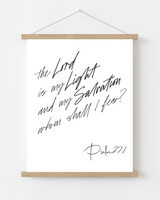 Psalm 27:1 Inspirational Scripture Wall Art with Frame - 8x10