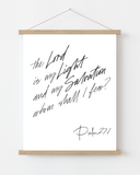 Psalm 27:1 Inspirational Scripture Wall Art with Frame - 8x10