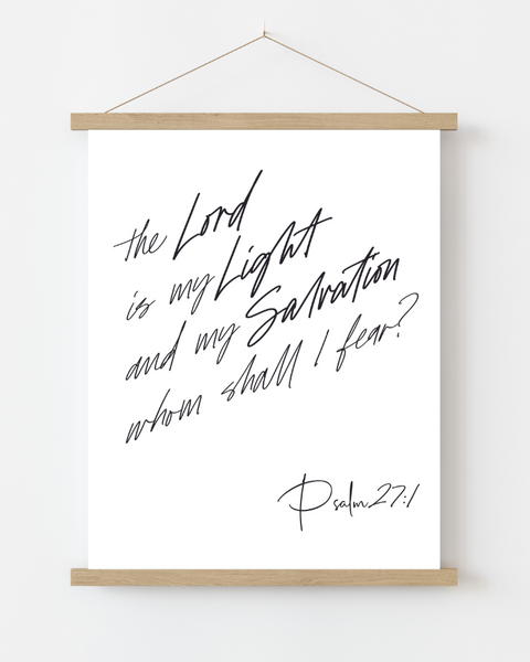 Psalm 27:1 Inspirational Scripture Wall Art with Frame - 8x10