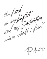 Psalm 27:1 Inspirational Scripture Wall Art with Frame - 8x10